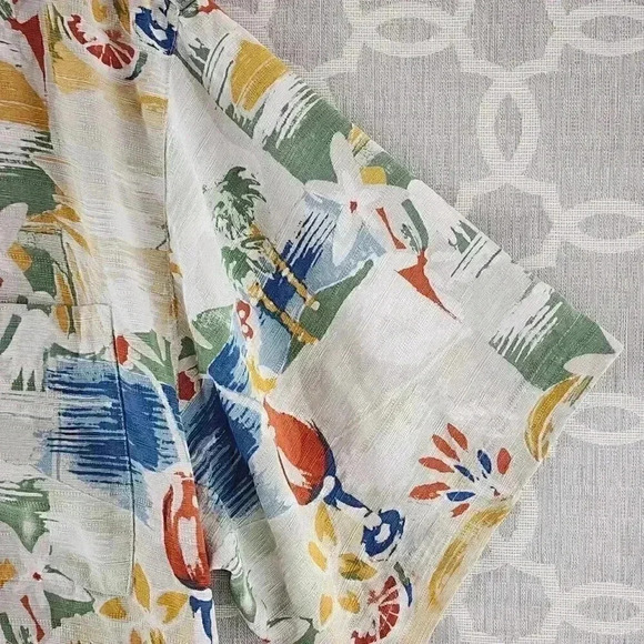 Weekender Finest Silk Hawaiian Caribbean  Button Down Short sleeve Men's Shirt L - Picture 4 of 9